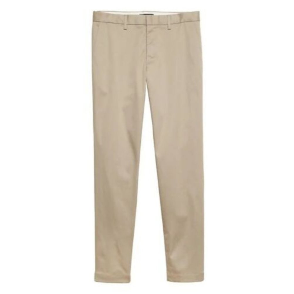 Banana Republic Tapered Rapid Movement Chino Khaki 34 W x 32 L